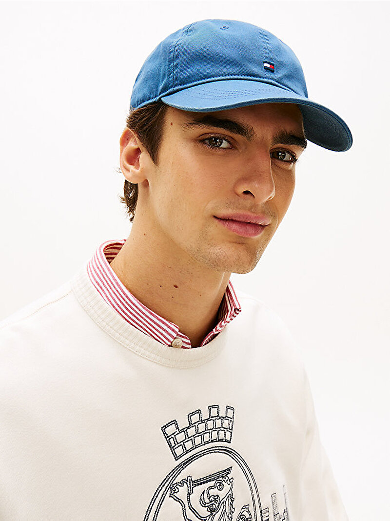 Erkek TH Flag Soft 6 Panel Şapka Mavi AM0AM14099DBZ