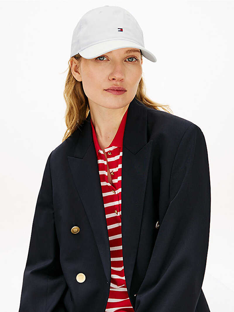 Kadın TH Flag Soft 6 Panel Şapka Beyaz AW0AW17781YCF