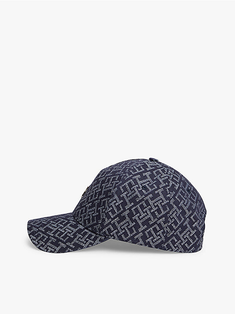 Kadın TH Monogram Jacquard Şapka Lacivert AW0AW18331DW6