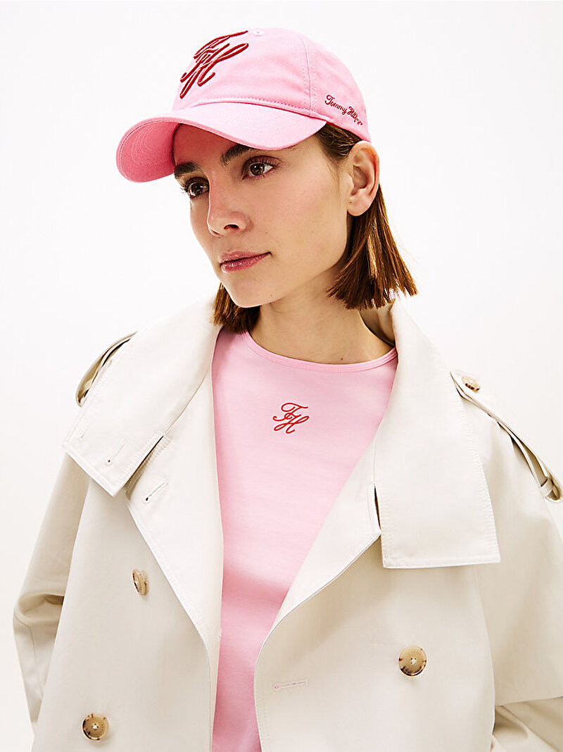 Kadın TH Embroidered Şapka Pembe AW0AW18338TOR