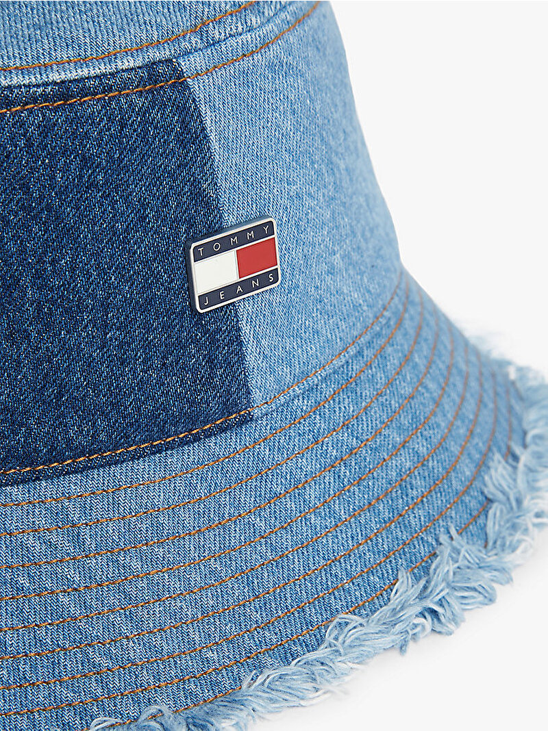 Kadın TJW Denim Patchwork Şapka Mavi AW0AW183631CN