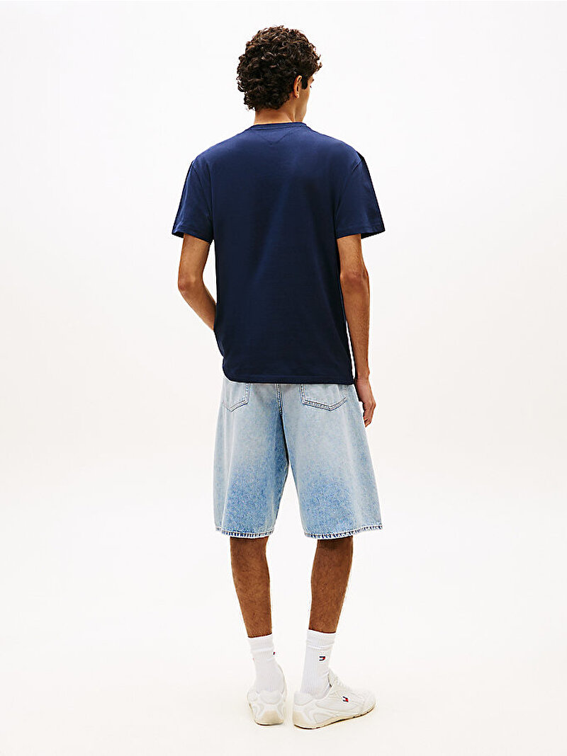 Erkek TJM Regular Linear Logo T-shirt Lacivert DM0DM20744C3Q