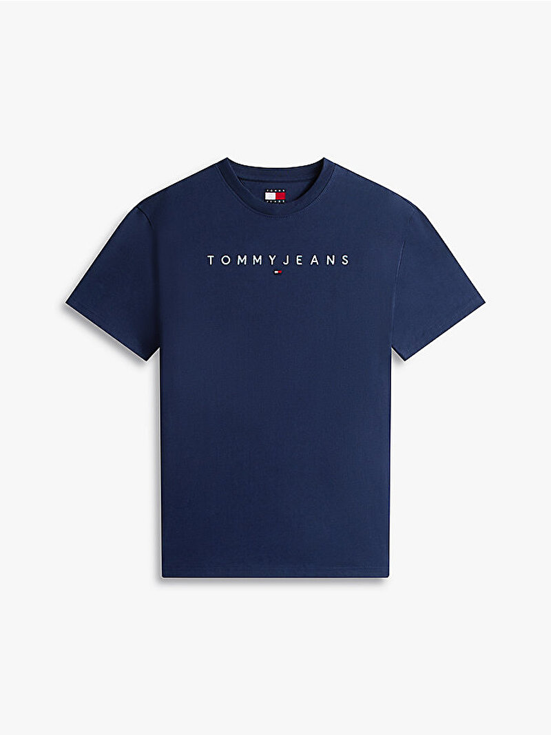 Erkek TJM Regular Linear Logo T-shirt Lacivert DM0DM20744C3Q