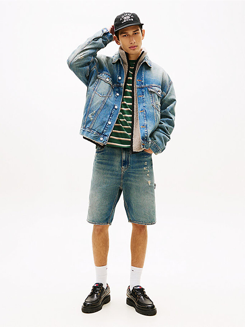 Erkek Theo Oversize Trucker Ceket Mavi DM0DM224721A5