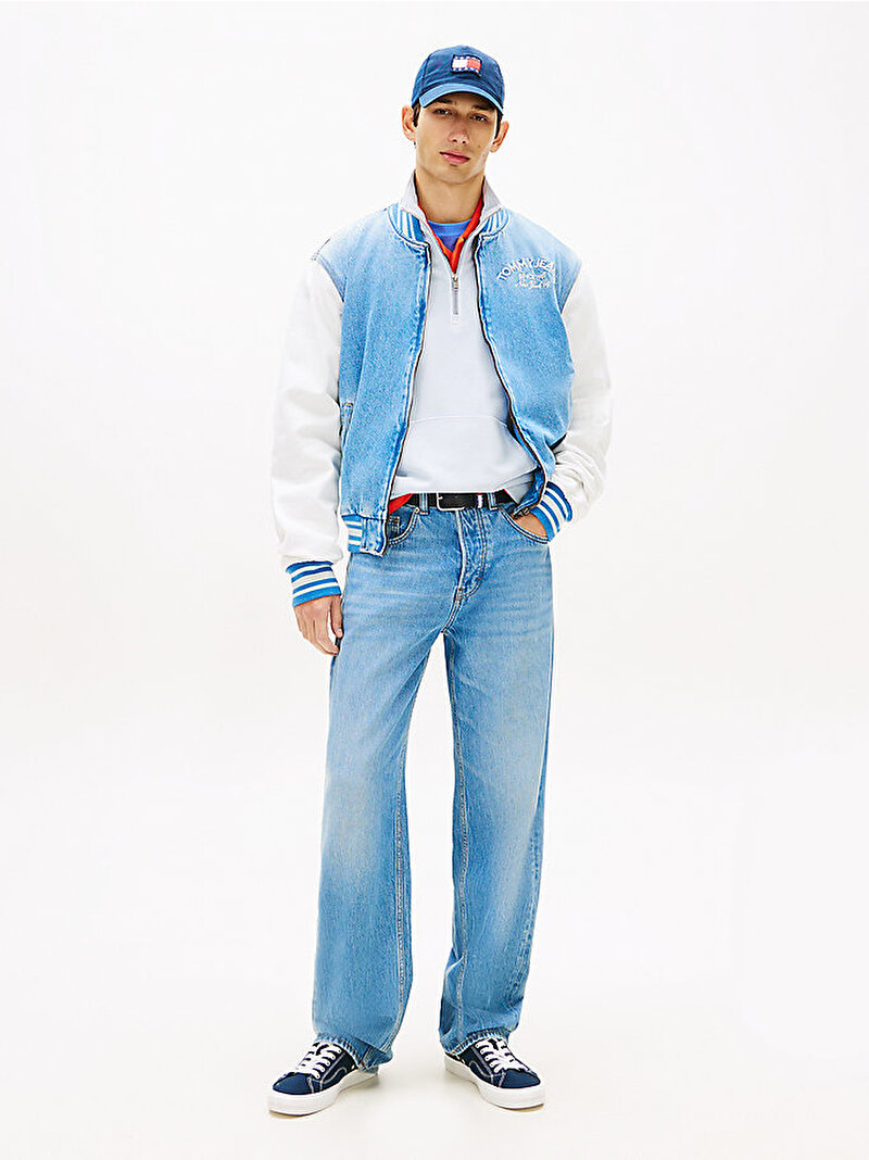 Erkek Denim Bomber Ceket Mavi DM0DM224981AB