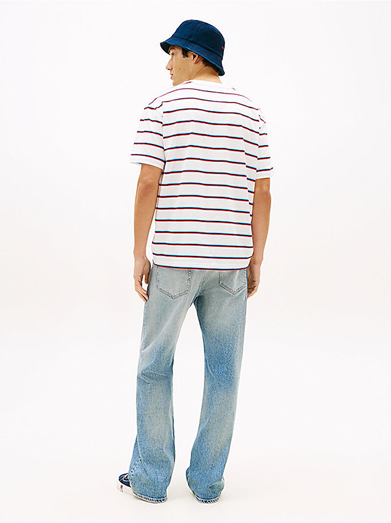 Erkek TJM Relax Stripe T-shirt Ekru DM0DM22516YBL