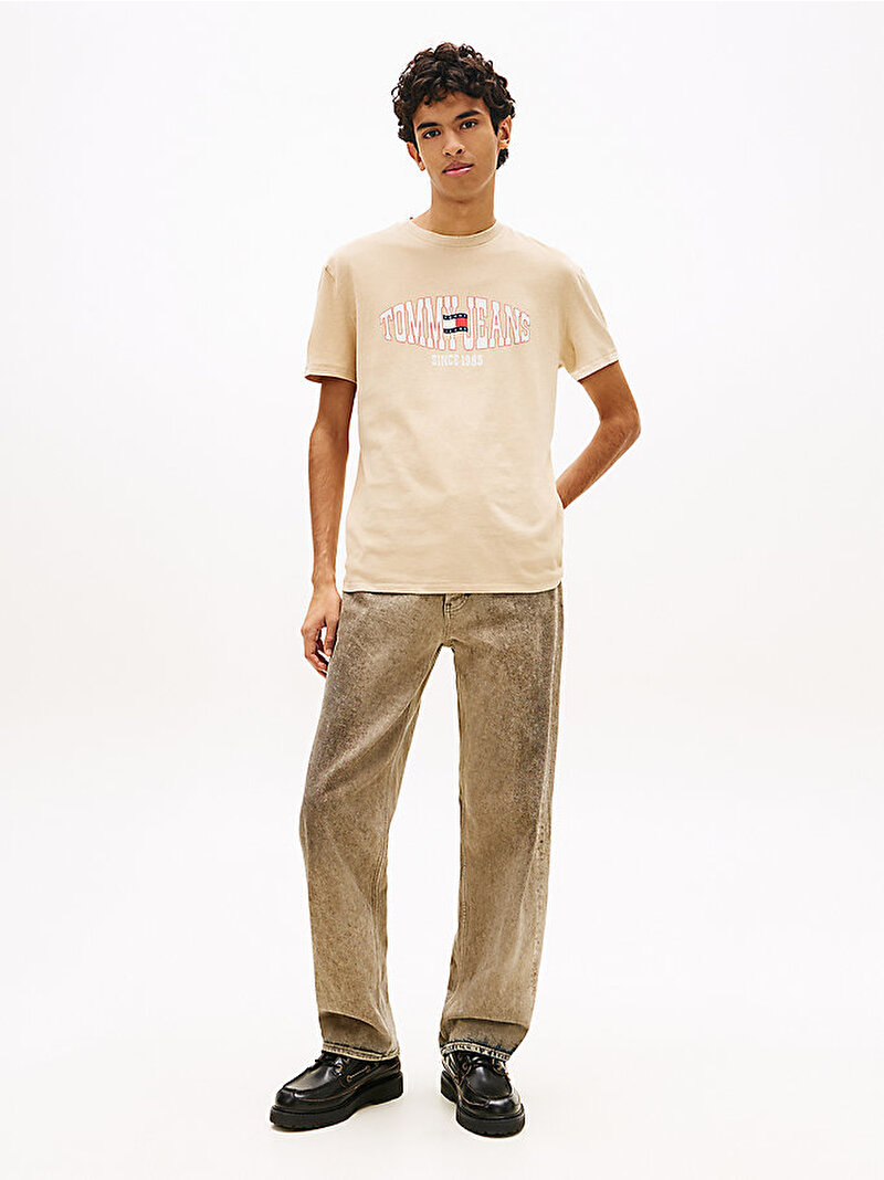 Erkek TJM Regular Waving T-shirt Bej DM0DM22520AB9