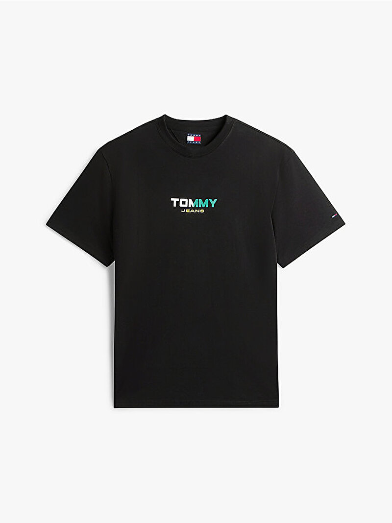 Erkek TJM Relax Backprint T-shirt Siyah DM0DM22534BDS