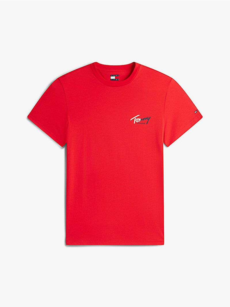 Erkek TJM Slim Sign Chest T-shirt Kırmızı DM0DM22538XL8