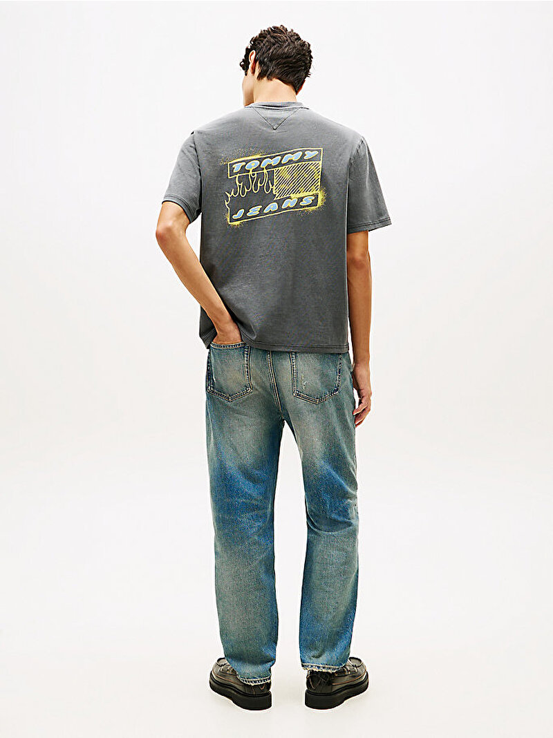 Erkek TJM 90s Bubble Flag T-shirt Siyah DM0DM22554BDS