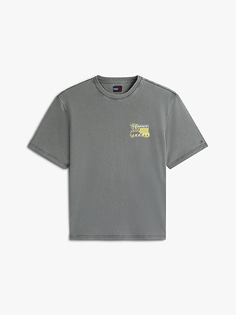 Erkek TJM 90s Bubble Flag T-shirt Siyah DM0DM22554BDS