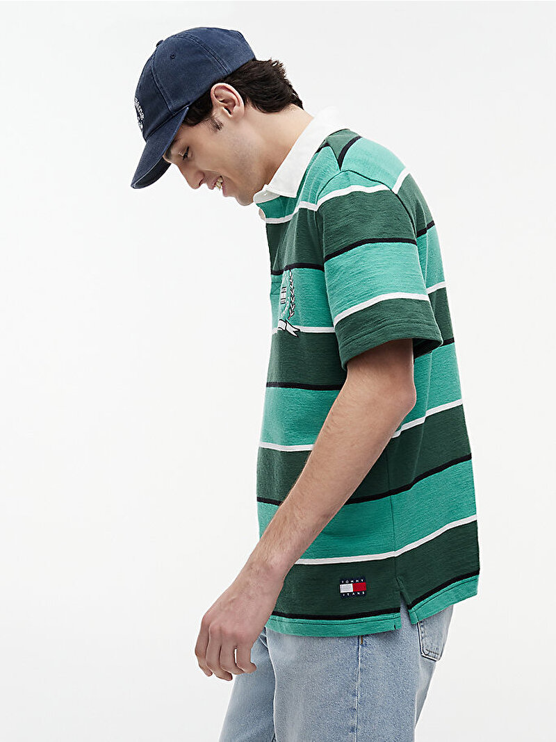 Erkek TJM Relax Stripe Polo T-shirt Çok renkli DM0DM22702MBL