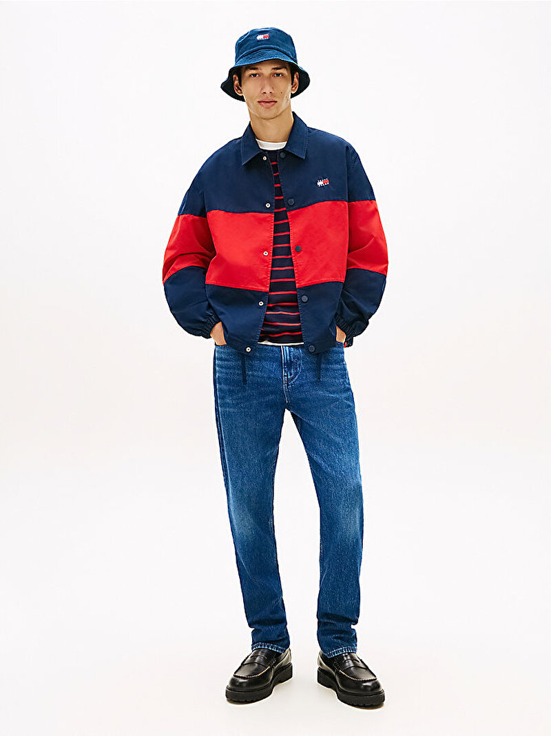 Erkek TJM Colorblock Oversize Gömlek Lacivert DM0DM22793C1G