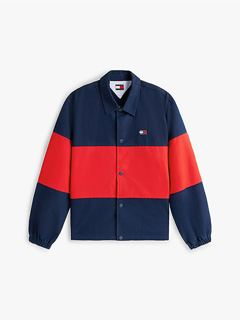 Erkek TJM Colorblock Oversize Gömlek Lacivert DM0DM22793C1G