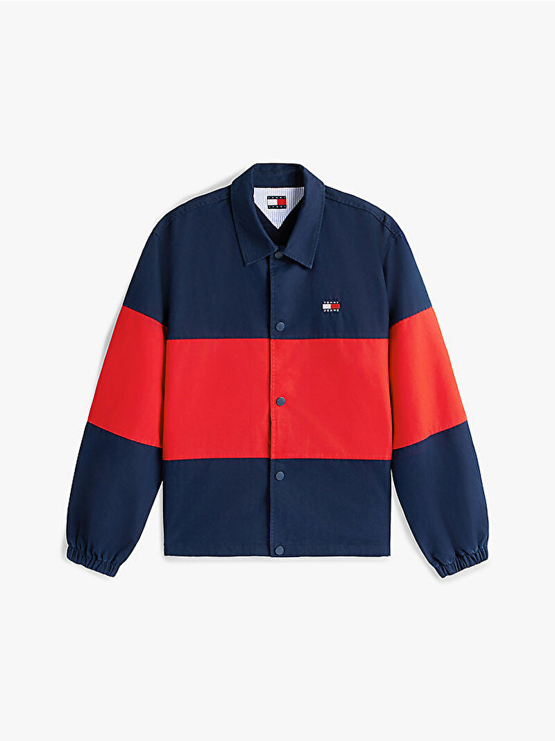 Erkek TJM Colorblock Oversize Gömlek Lacivert DM0DM22793C1G