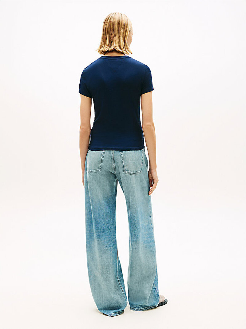 Kadın TJW Slim Linear T-shirt Lacivert DW0DW183980G0