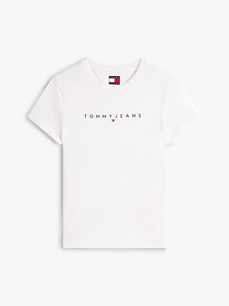 Kadın TJW Slim Linear T-shirt Ekru DW0DW18398YBL