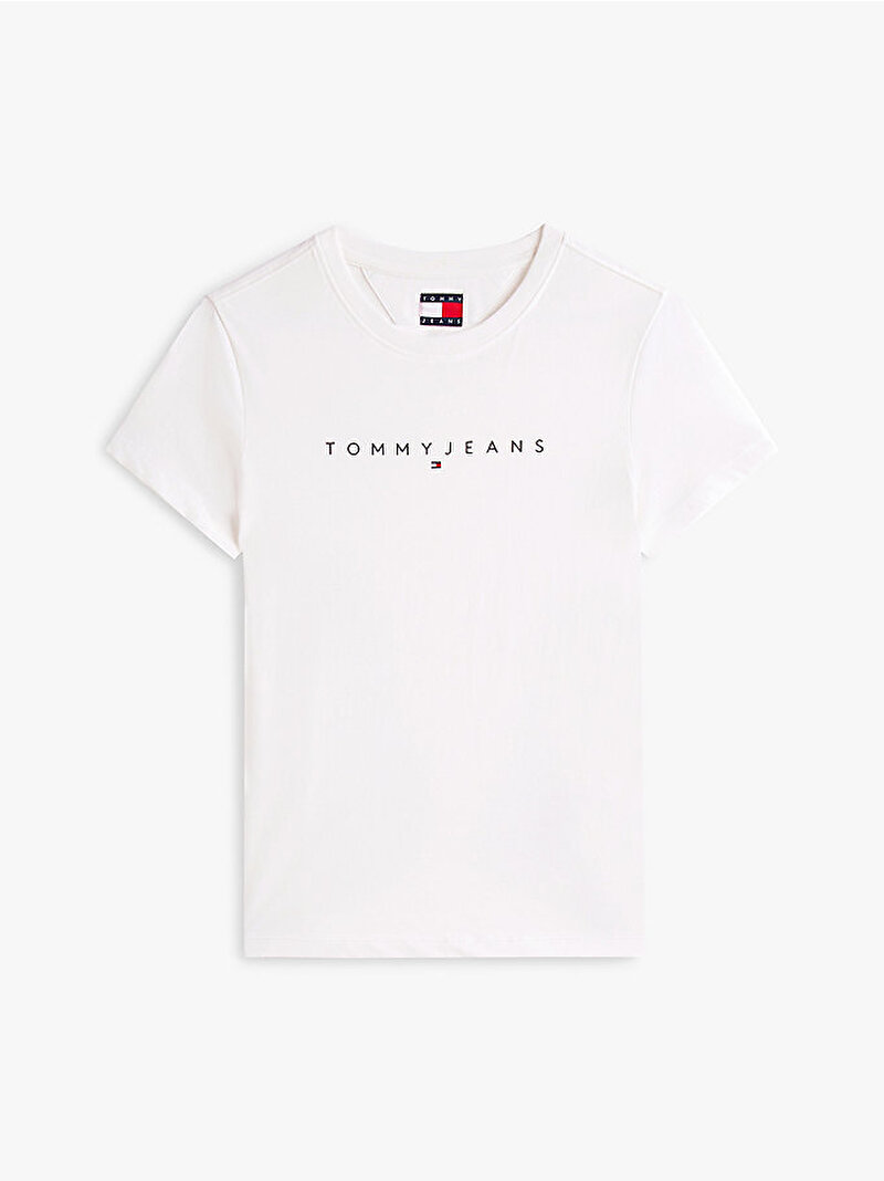 Kadın TJW Slim Linear T-shirt Ekru DW0DW18398YBL