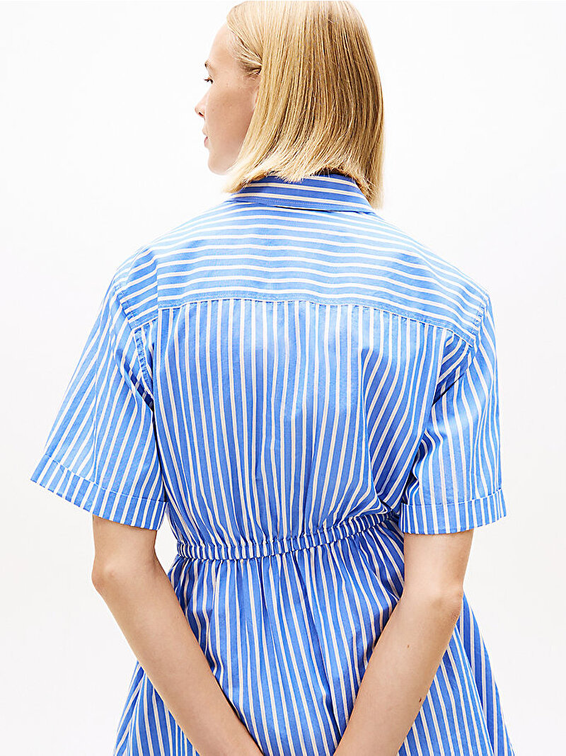 Kadın TJW Mini Stripe Gömlek Elbise Mavi DW0DW206170A5