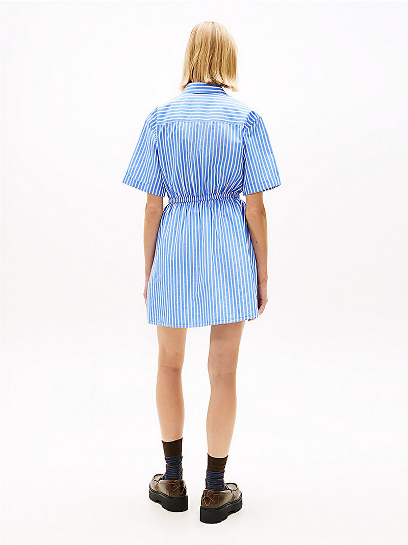 Kadın TJW Mini Stripe Gömlek Elbise Mavi DW0DW206170A5