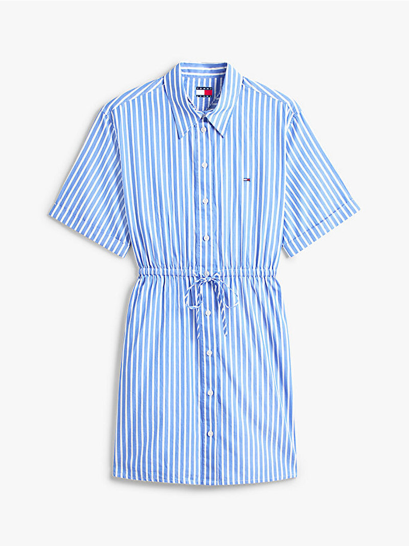Kadın TJW Mini Stripe Gömlek Elbise Mavi DW0DW206170A5