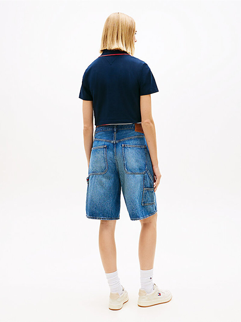 Kadın TJW Crop Badge Polo T-shirt Lacivert DW0DW213630GZ