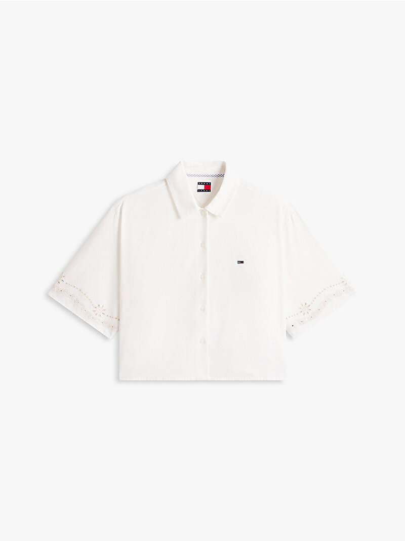 Kadın TJW Broderie Keten Gömlek Beyaz DW0DW22214YBH