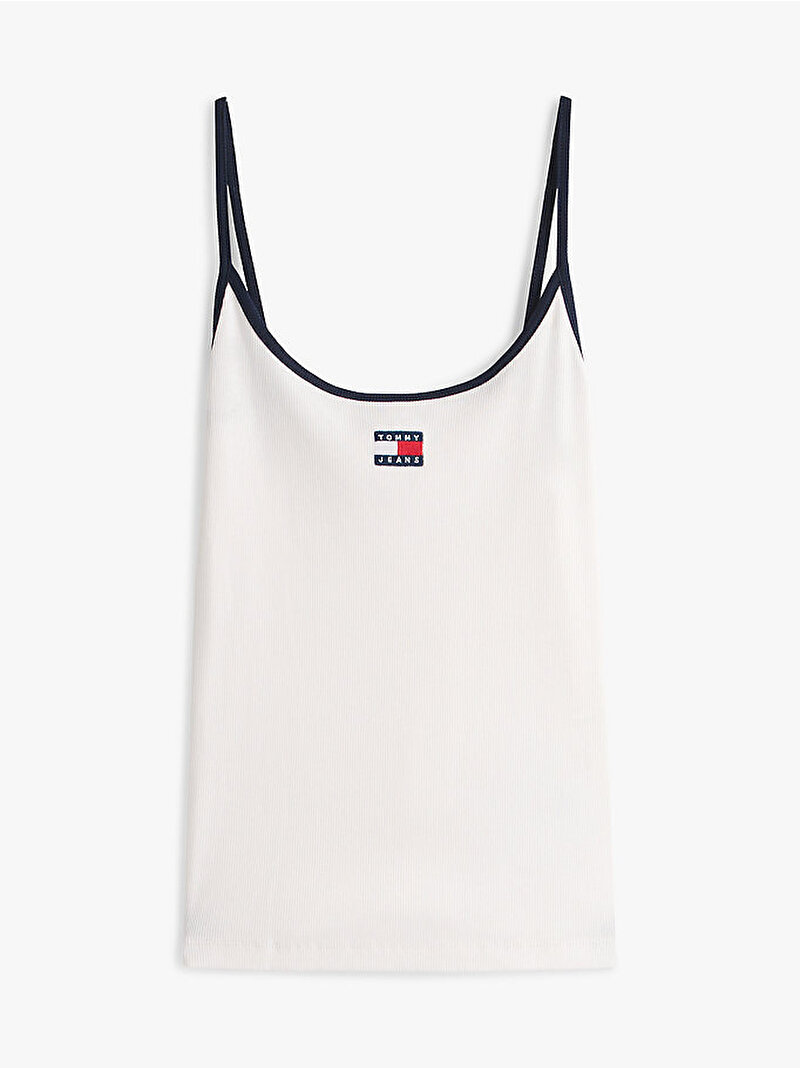 Kadın TJW Slim Badge Strap T-shirt Ekru DW0DW22261YBL