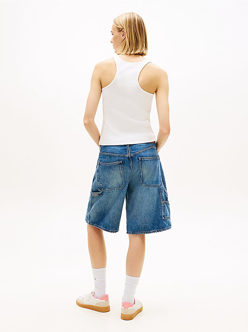 Kadın TJW Slim Racer Back T-shirt Ekru DW0DW22264YBL