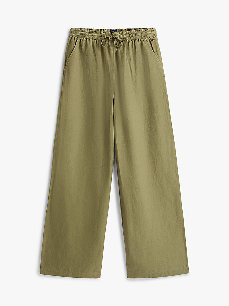Kadın TJW Essential Linen Pantolon Yeşil DW0DW22285L9P