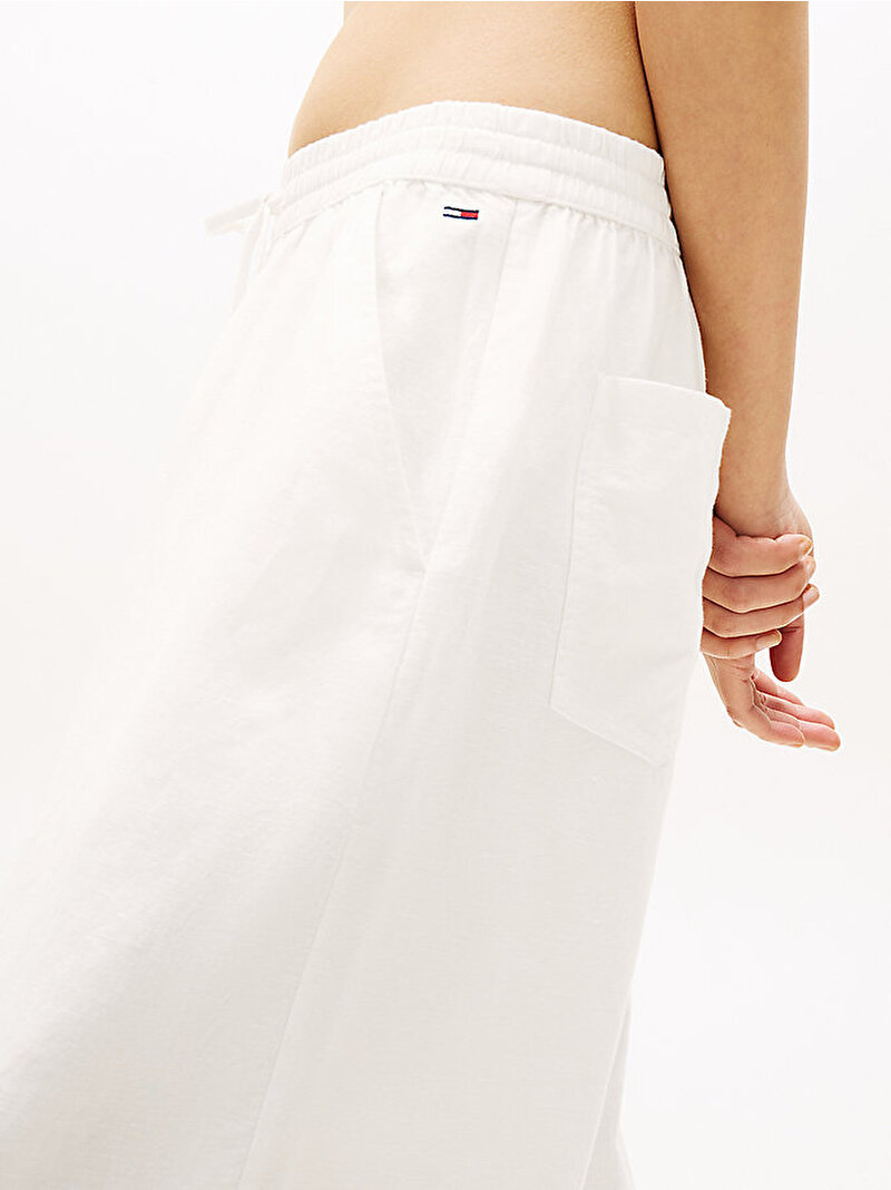 Kadın TJW Essential Linen Pantolon Ekru DW0DW22285YBL