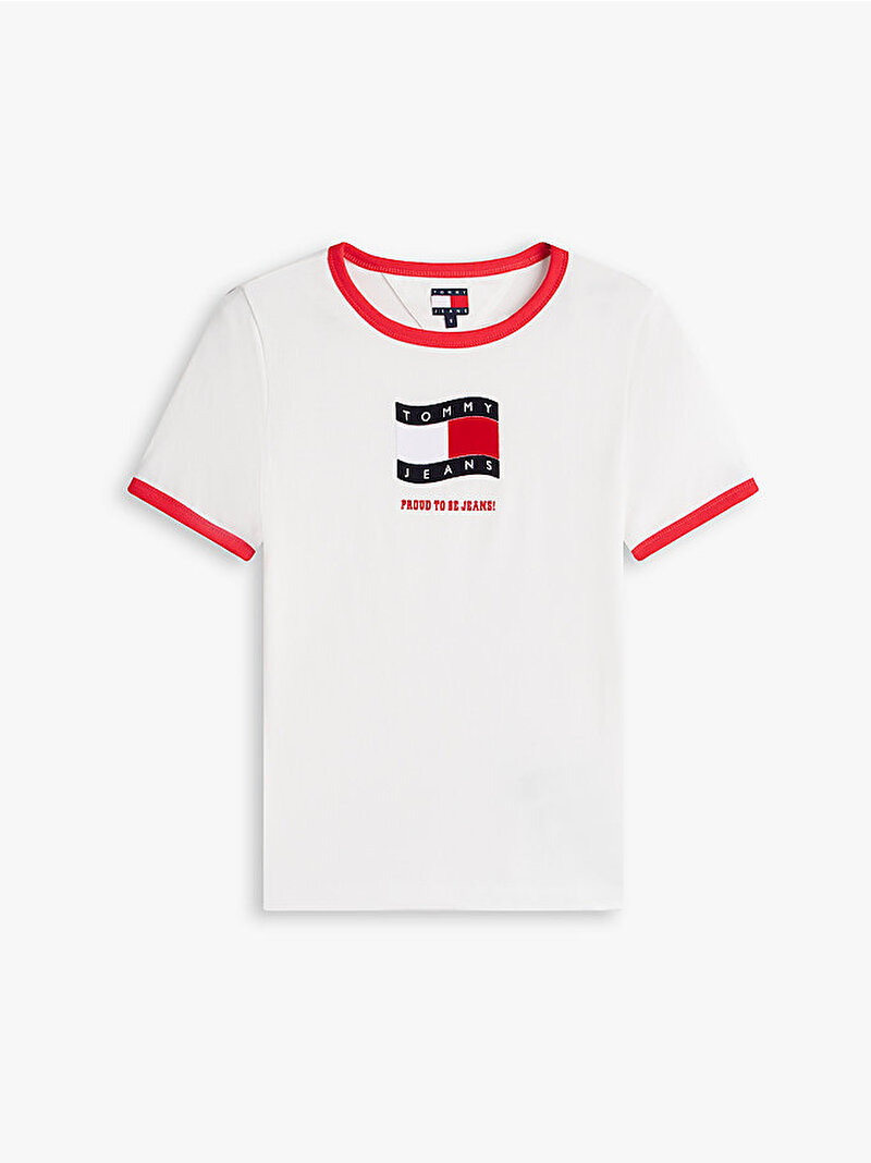 Kadın TJW Regular Novelty T-shirt Ekru DW0DW22306YBL