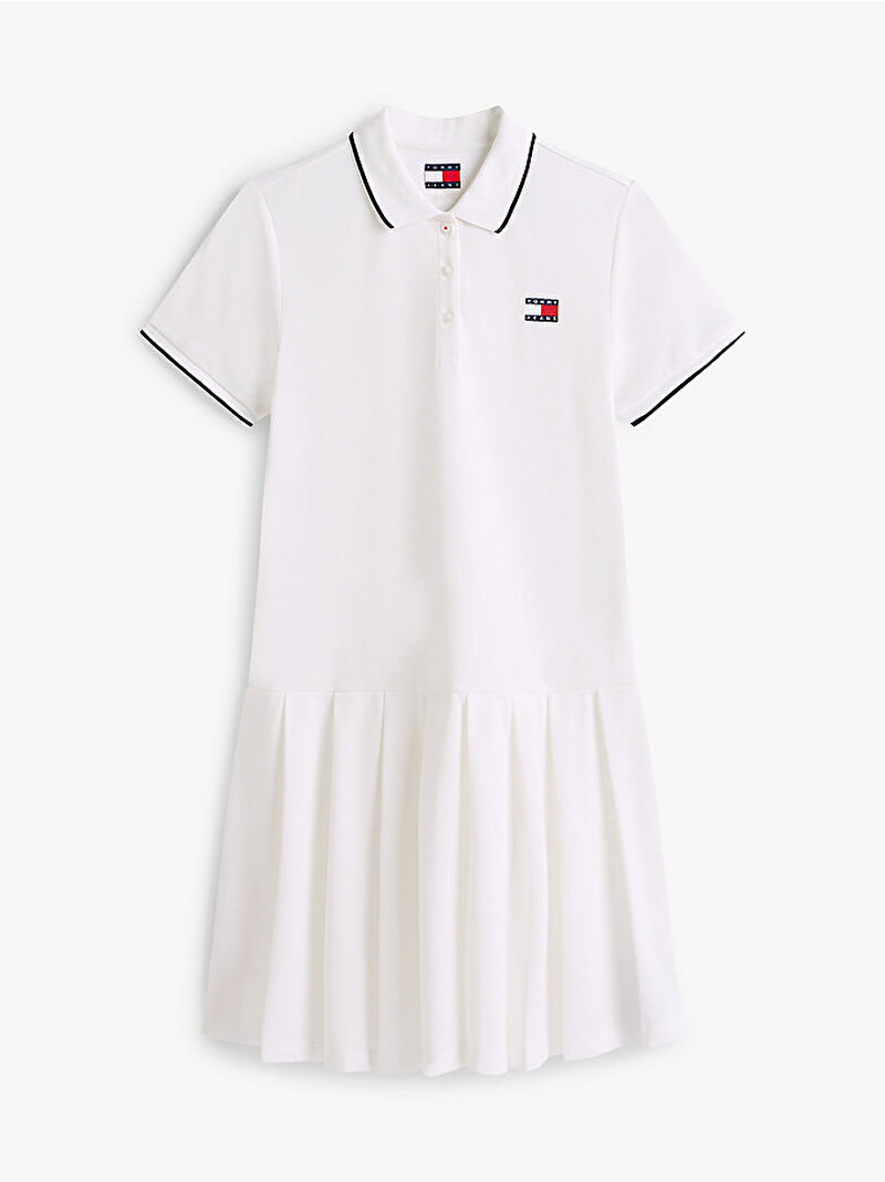 Kadın TJW Badge Pleated Elbise Ekru DW0DW22328YBL