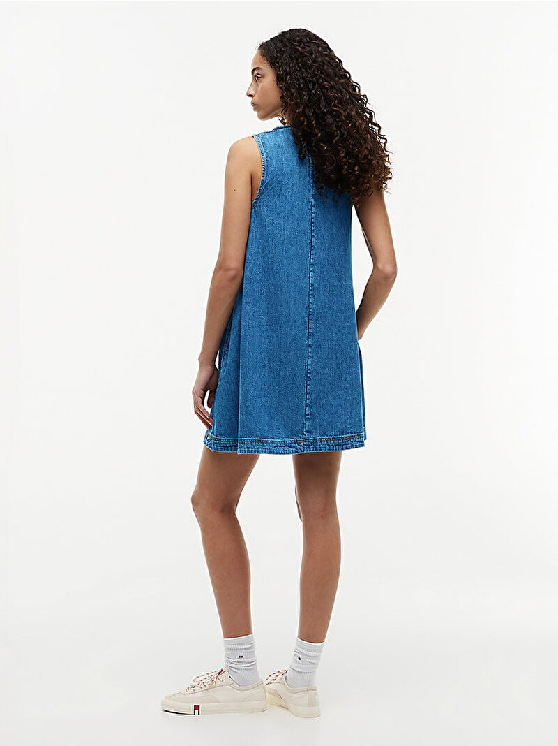 Kadın TJW A-Line Chambray Elbise Mavi DW0DW223411A5