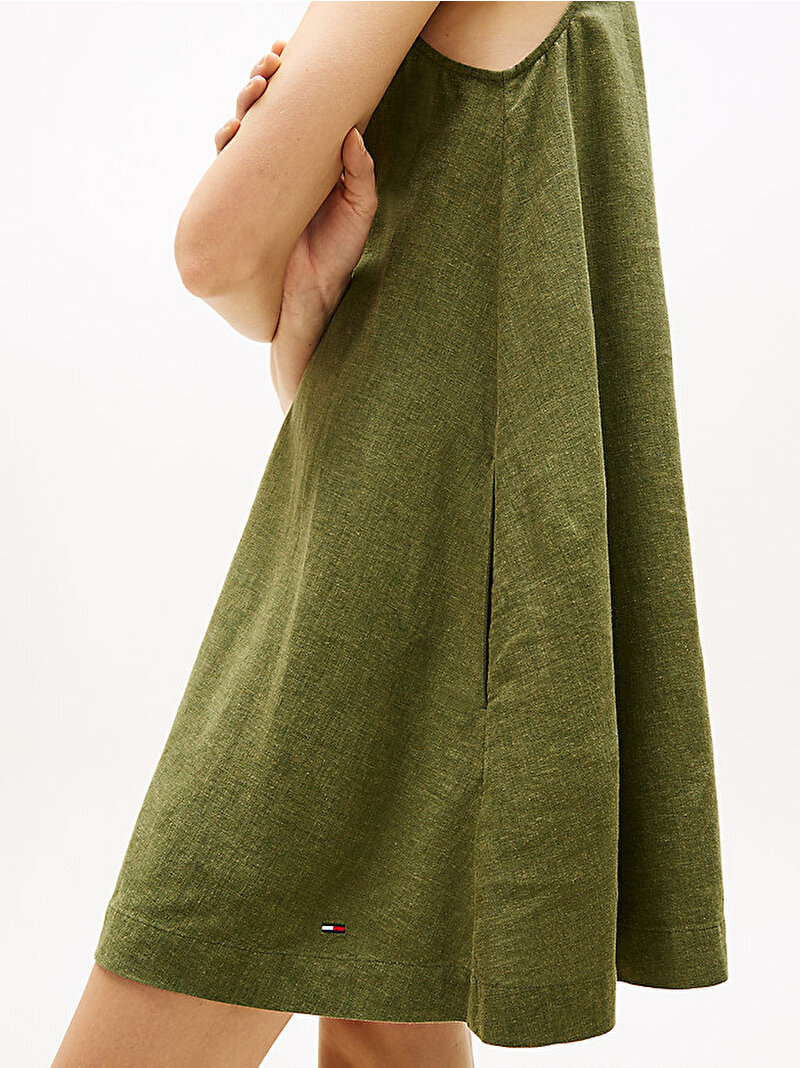 Kadın TJW Linen A-line Elbise Yeşil DW0DW22343L9P