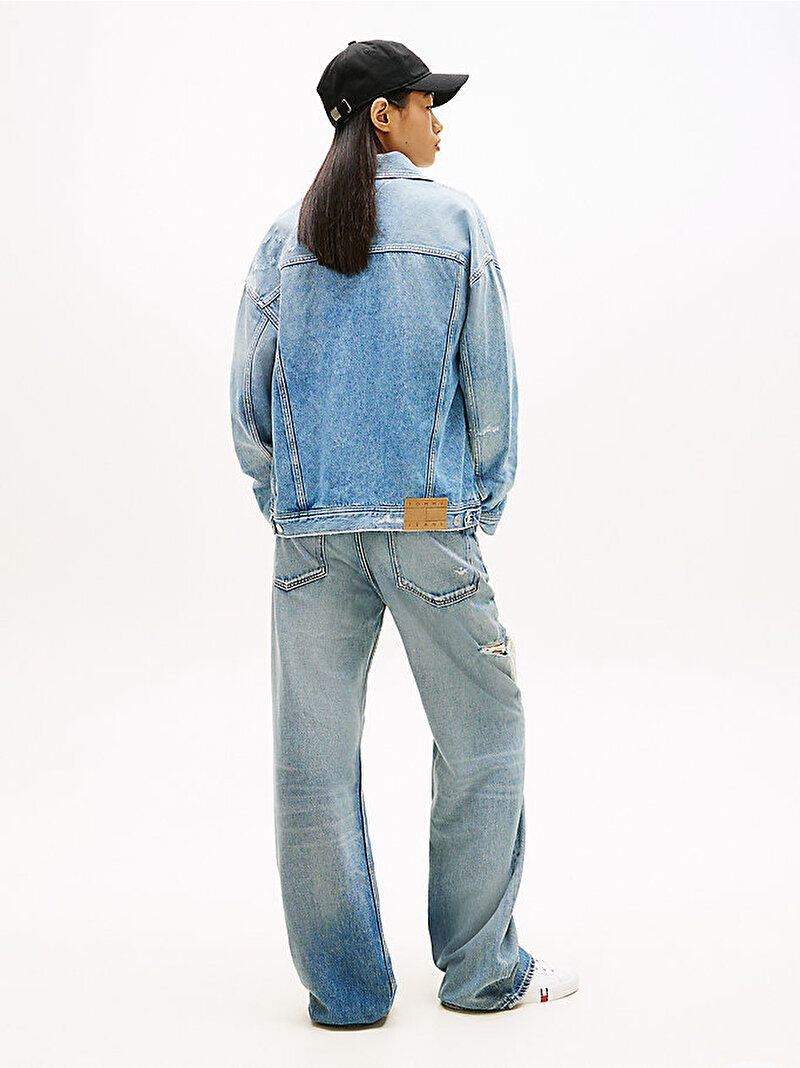Kadın Oversize Trucker Denim Ceket Mavi DW0DW223861AB