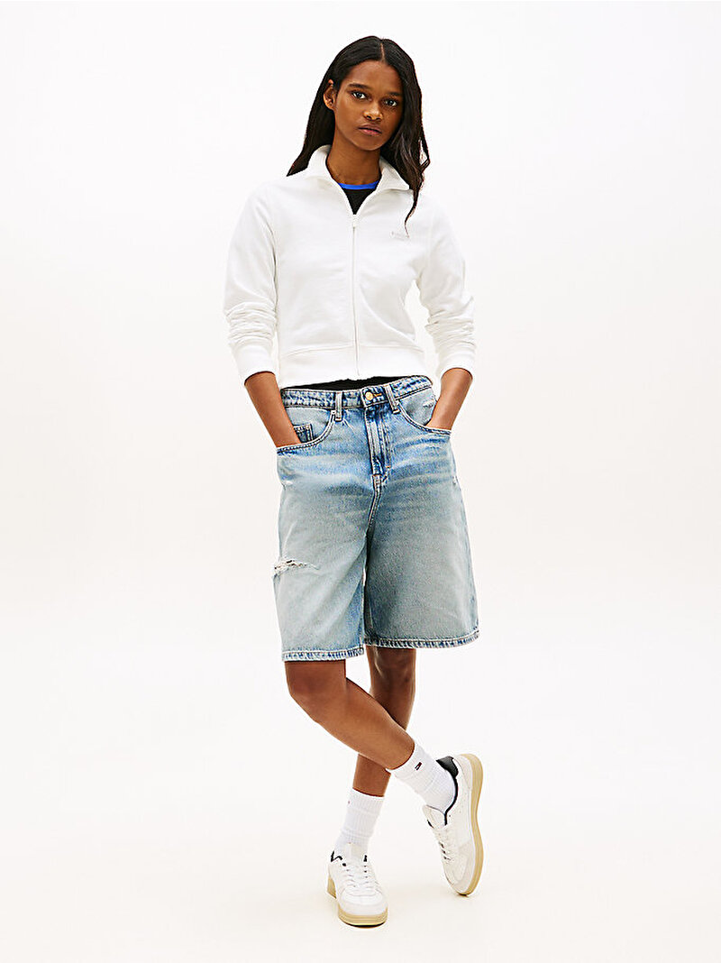 Kadın TJW Slim Silver Sweatshirt Ekru DW0DW22580YBL