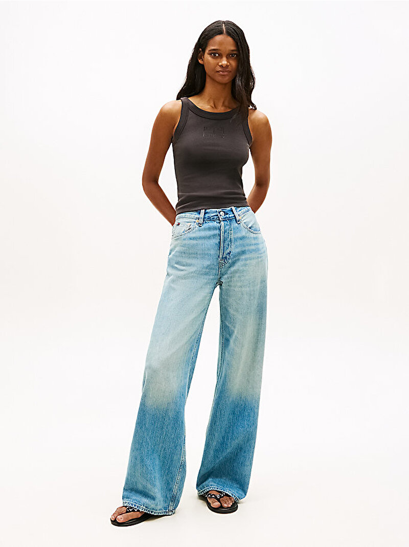 Kadın TJW Slim Tonal T-shirt Siyah DW0DW22736BDS