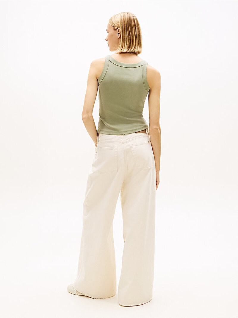 Kadın TJW Slim Tonal T-shirt Yeşil DW0DW22736L9P