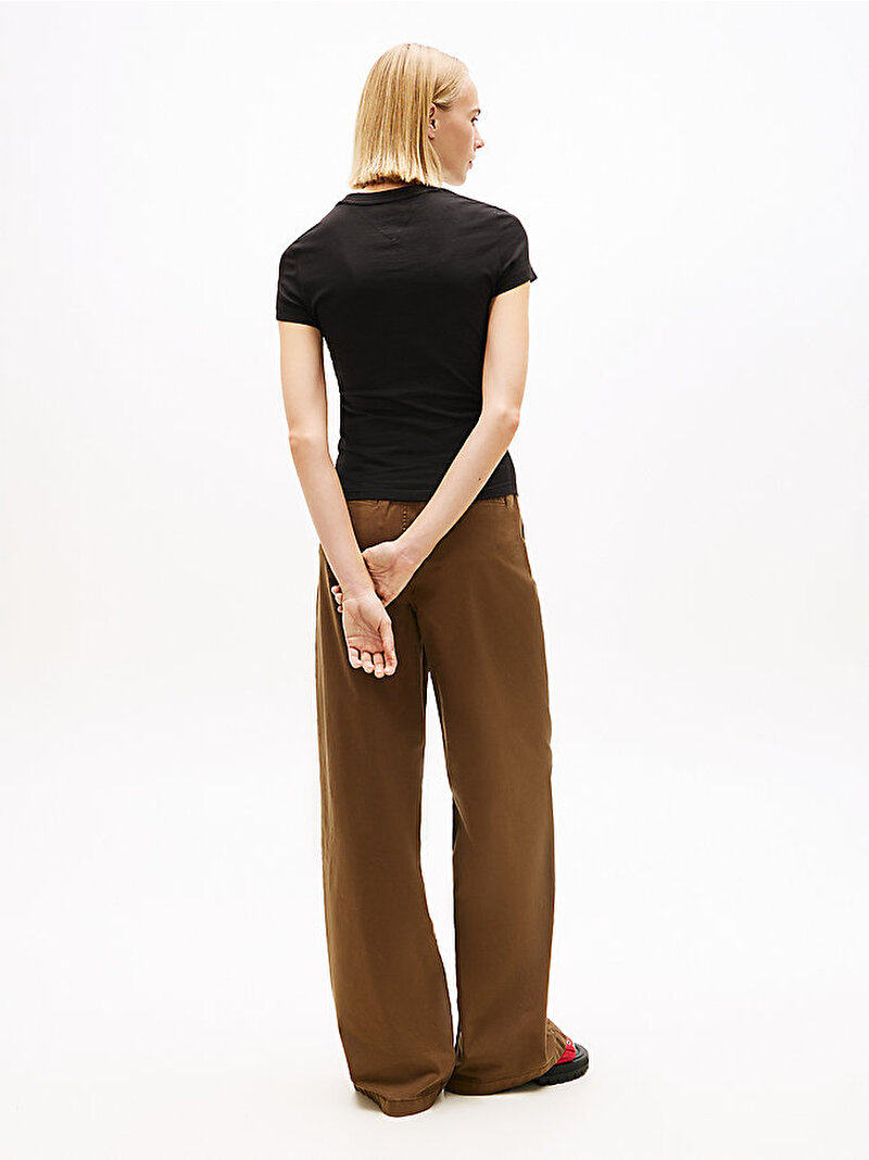 Kadın TJW Slim Wavy T-shirt Siyah DW0DW22781BDS