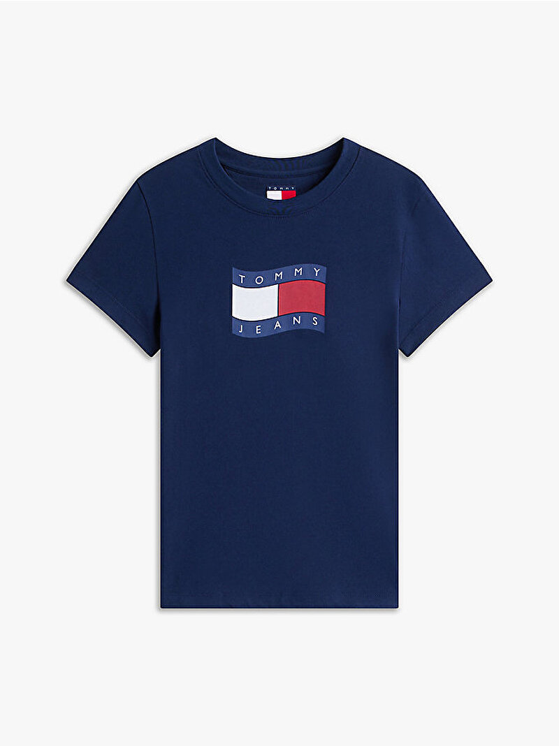 Kadın TJW Slim Wavy T-shirt Lacivert DW0DW22781C1G