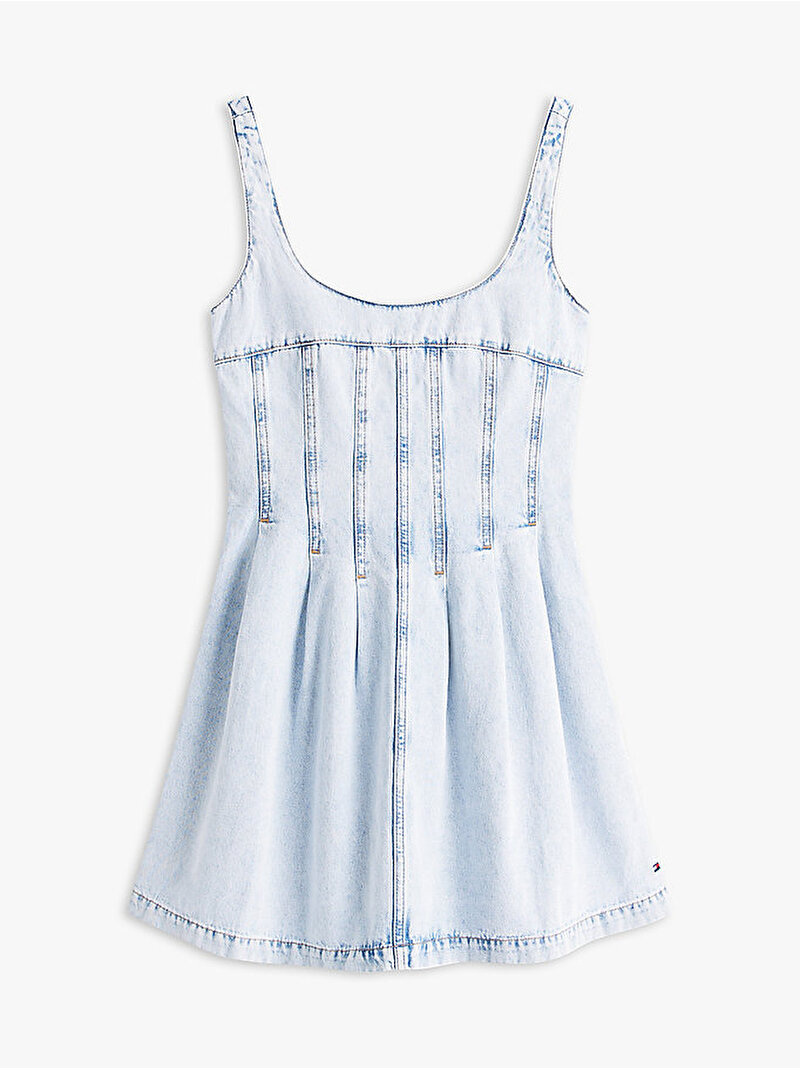 Kadın Pleated Seam Denim Elbise Mavi DW0DW229901AB