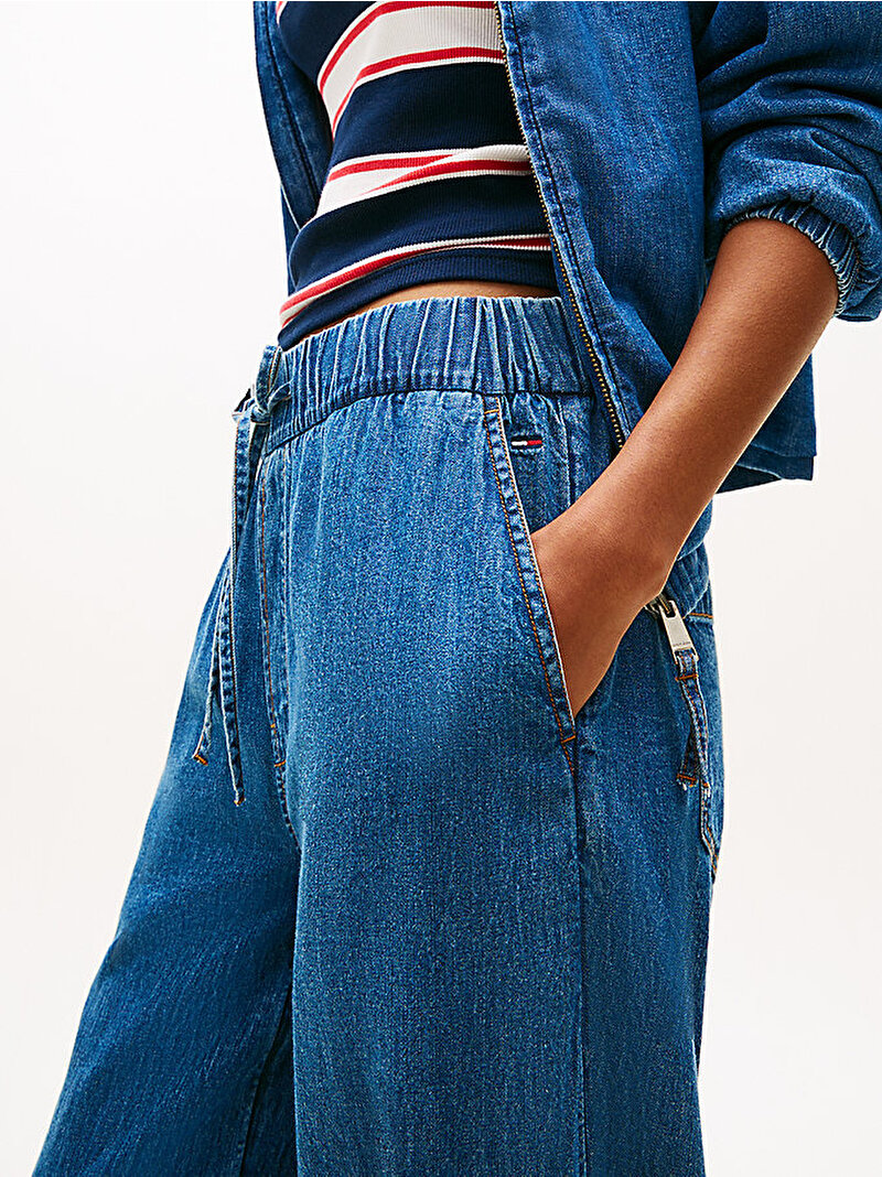 Kadın TJW Chambray Pull On Pantolon Mavi DW0DW230081A5