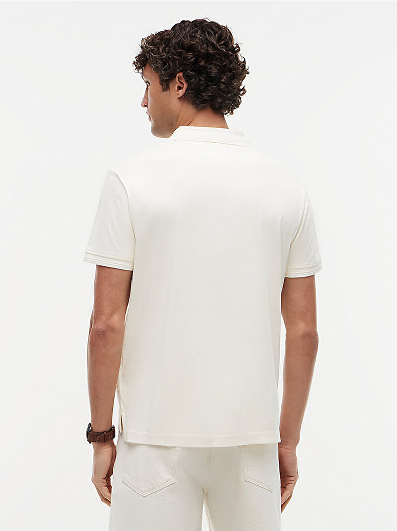 Erkek Collar Intrest Inter Polo T-shirt Beyaz MW0MW42745Z00