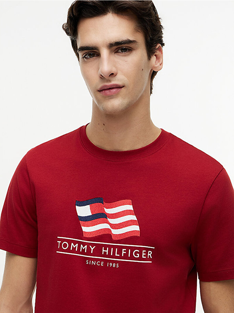 Erkek RWB Main Flag Regular T-shirt Kırmızı MW0MW43387XIT