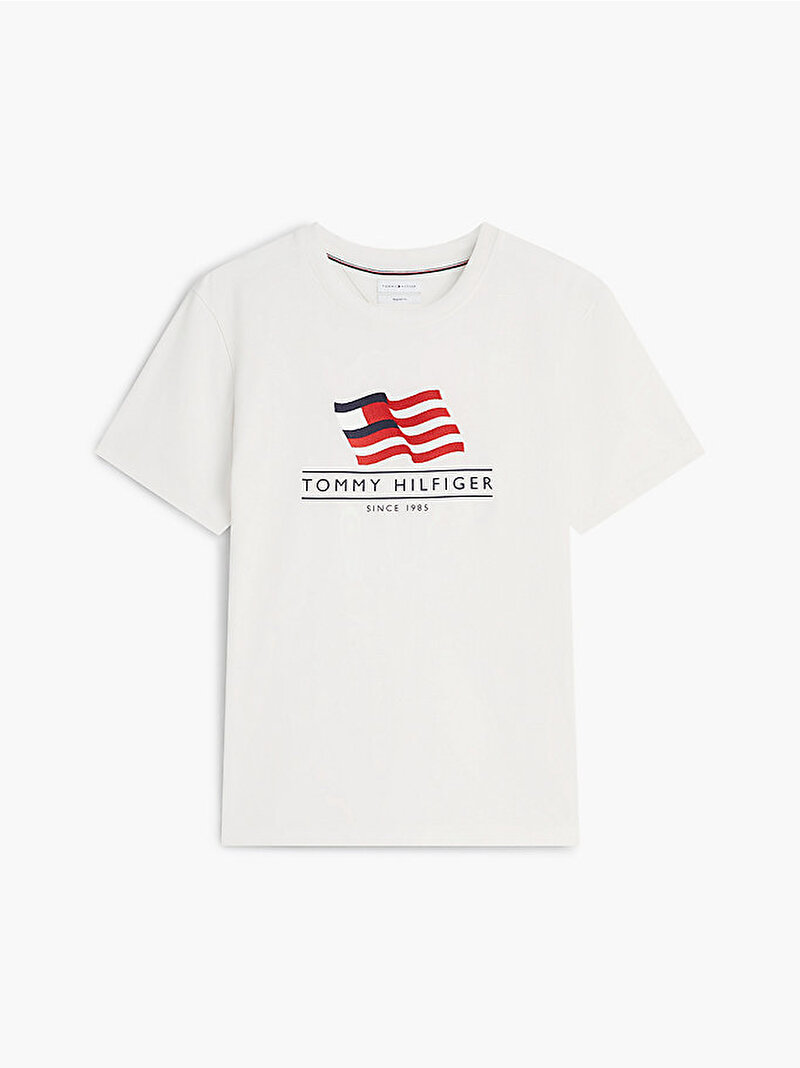 Erkek RWB Main Flag Regular T-shirt Beyaz MW0MW43387Z00