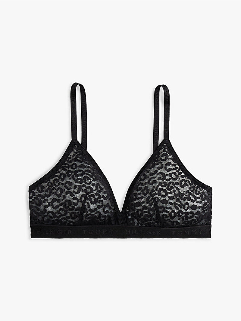 Kadın Leopard Triangle Sütyen Siyah UW0UW06345BDS
