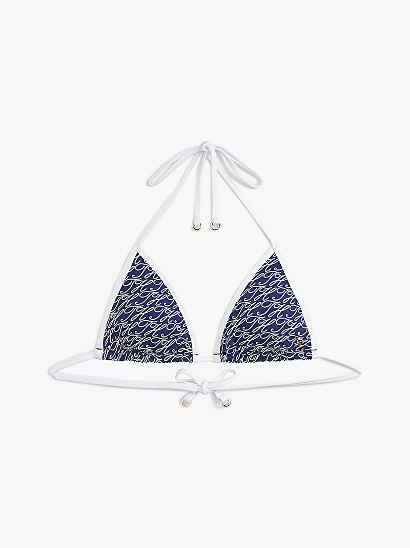 Kadın Üçgen Print Bikini Üstü Lacivert UW0UW064440YK