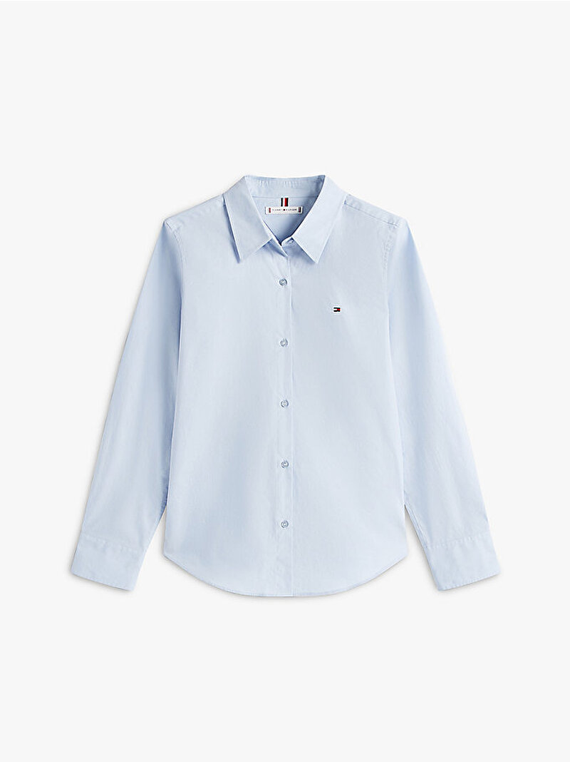 Kadın Essential Poplin Regular Gömlek Mavi WW0WW47169C1O