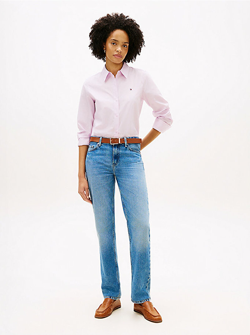 Kadın Essential Poplin Regular Gömlek Mor WW0WW47169VQU
